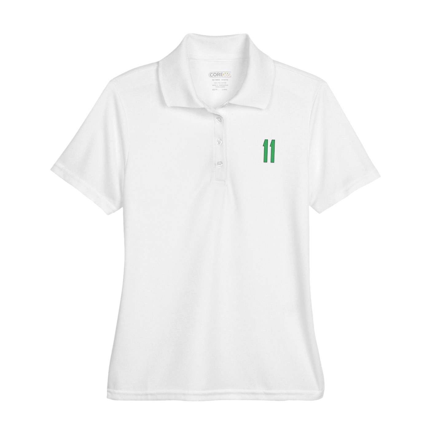 Womens Performance Polo — Front Shirsy in White