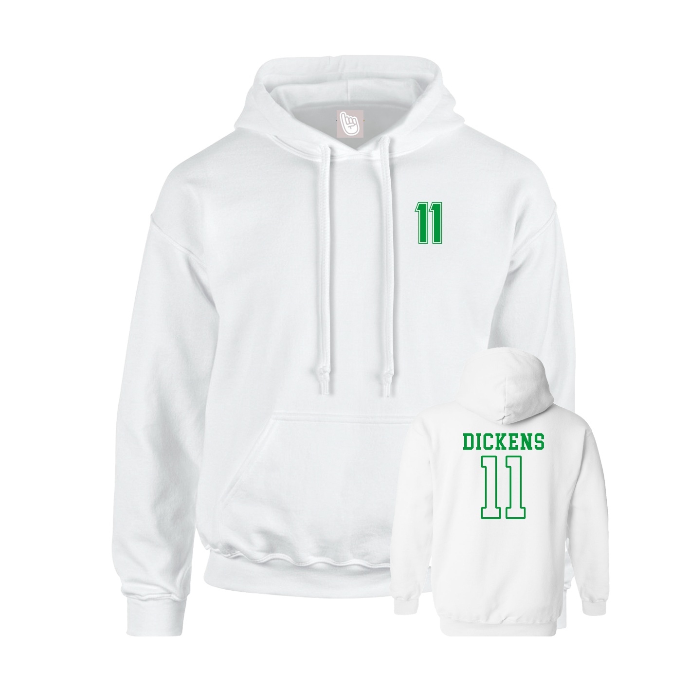 Hoodie — Chest Back in White