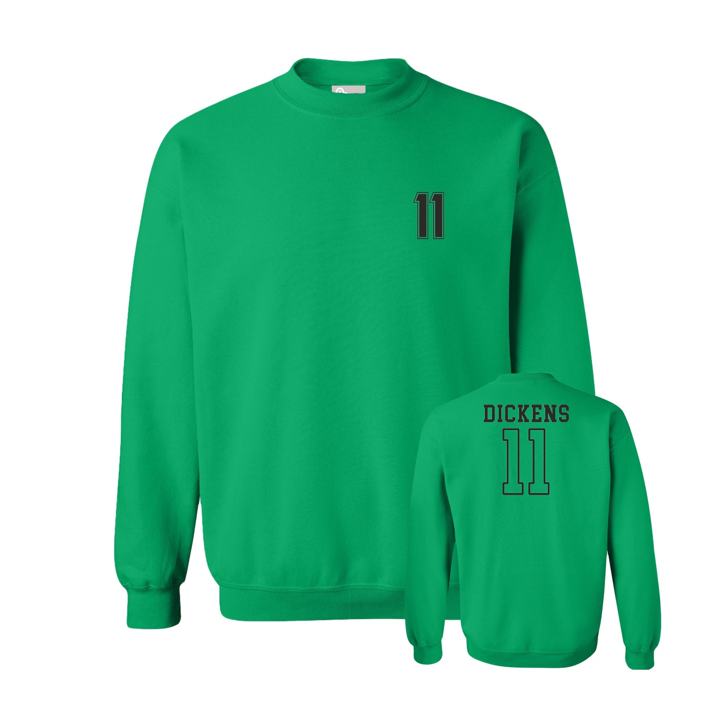Fleece Crew — Chest Back in Green
