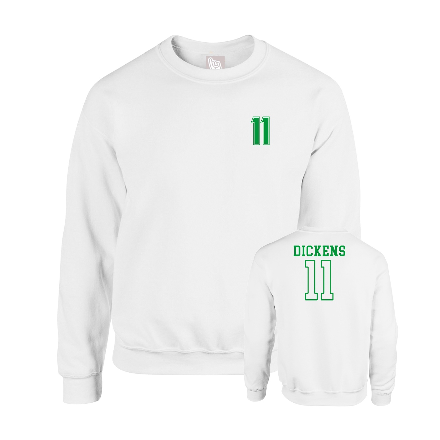 Fleece Crew — Chest Back in White