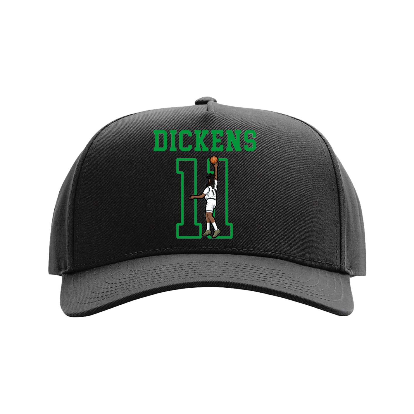 Full Fabric Five-Panel Champ Cap — Shirsey in Black