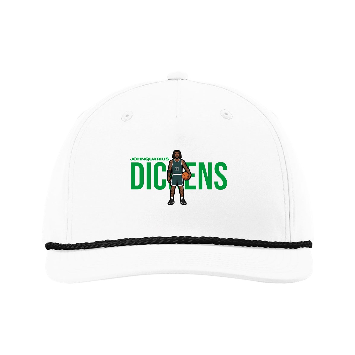 Five-Panel Classic Rope Cap — Player Name in White
