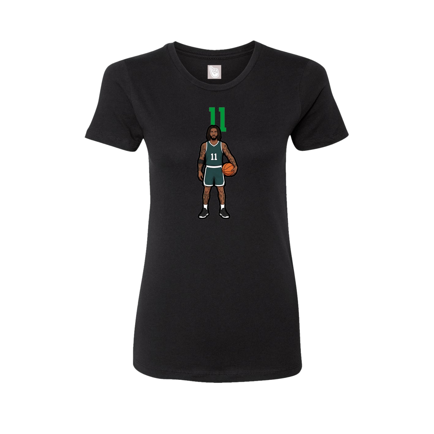 Fitted Women's Tee — Number Top in Black