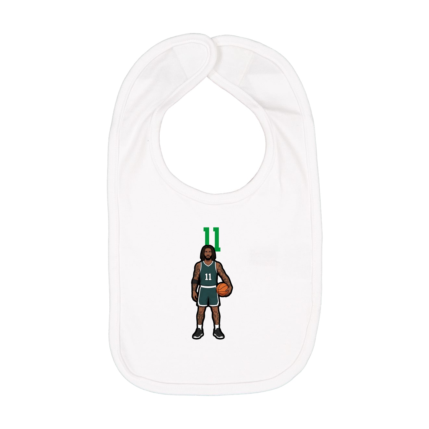 Infant Bib — Number Top in White
