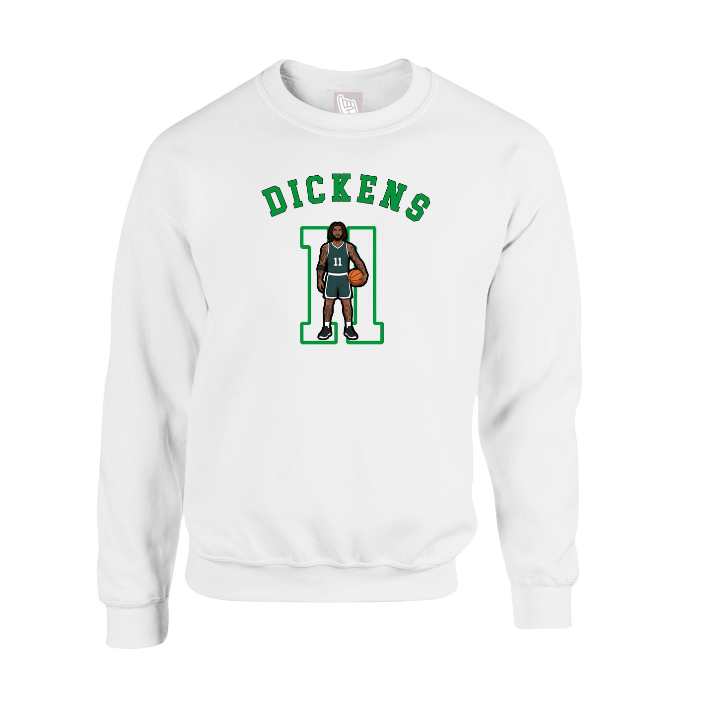 Fleece Crew — Shirsey Arch in White