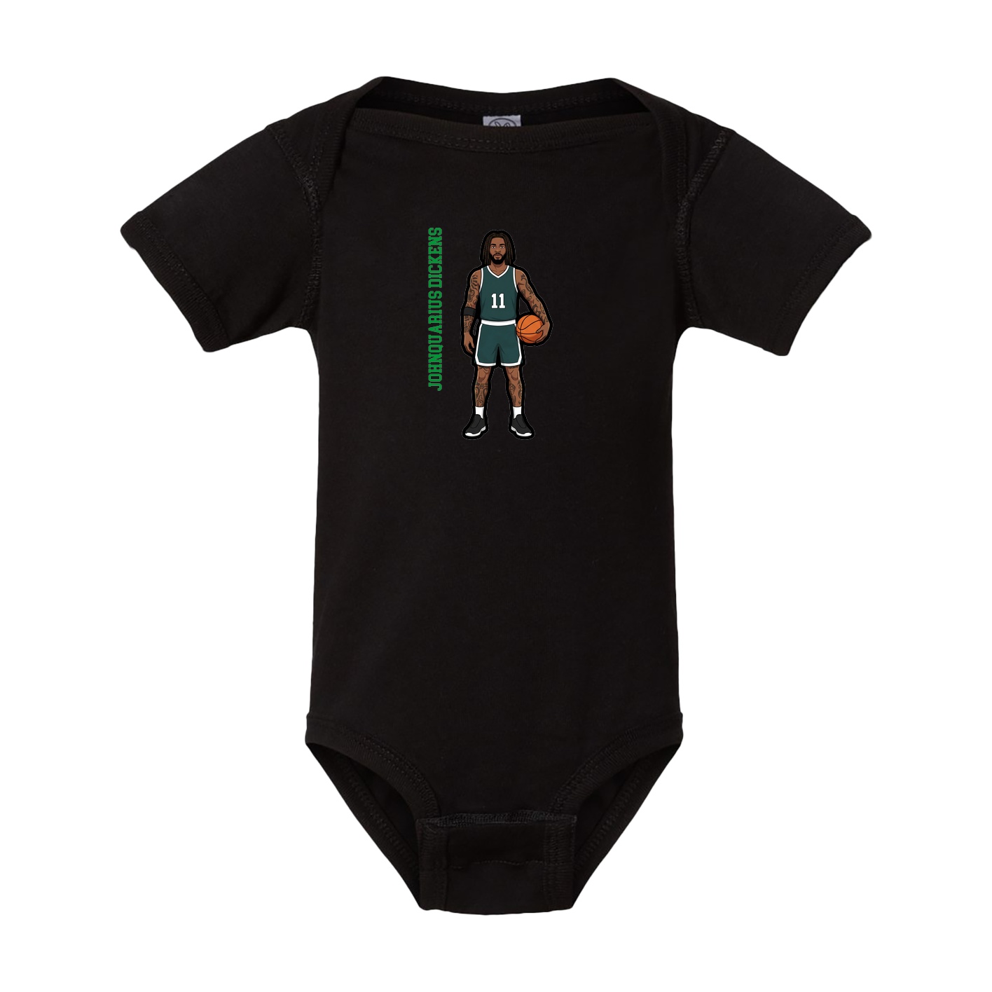 Baby Onesie — Name Vertical in Black