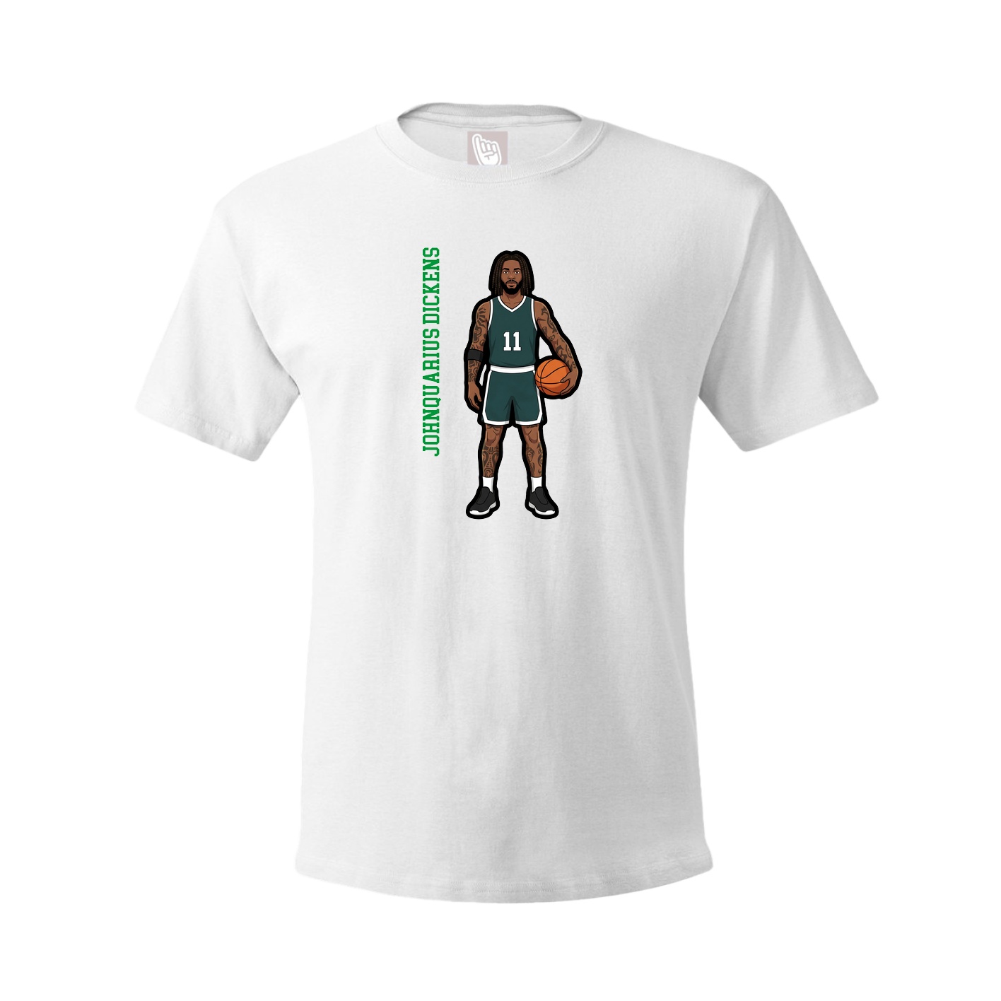 Youth Tee — Name Vertical in White