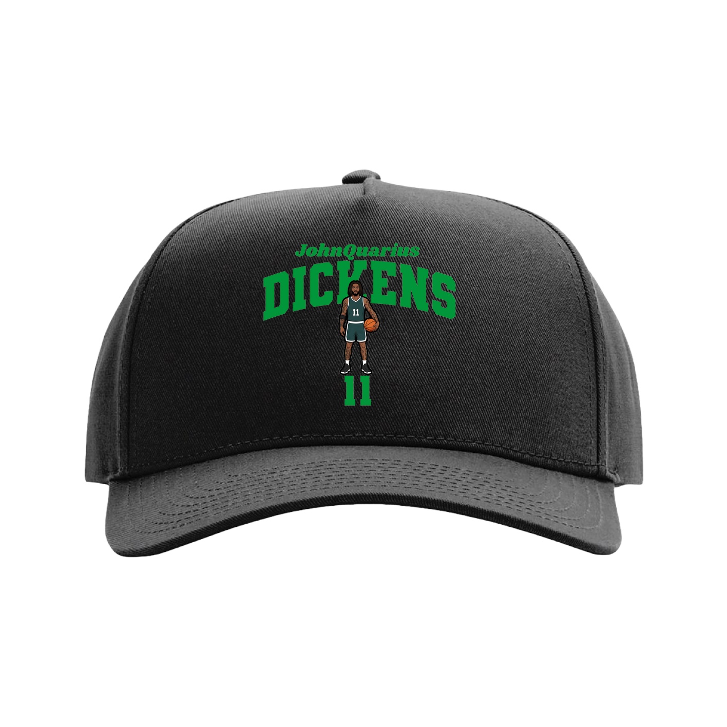 Full Fabric Five-Panel Champ Cap — Signature Arch in Black