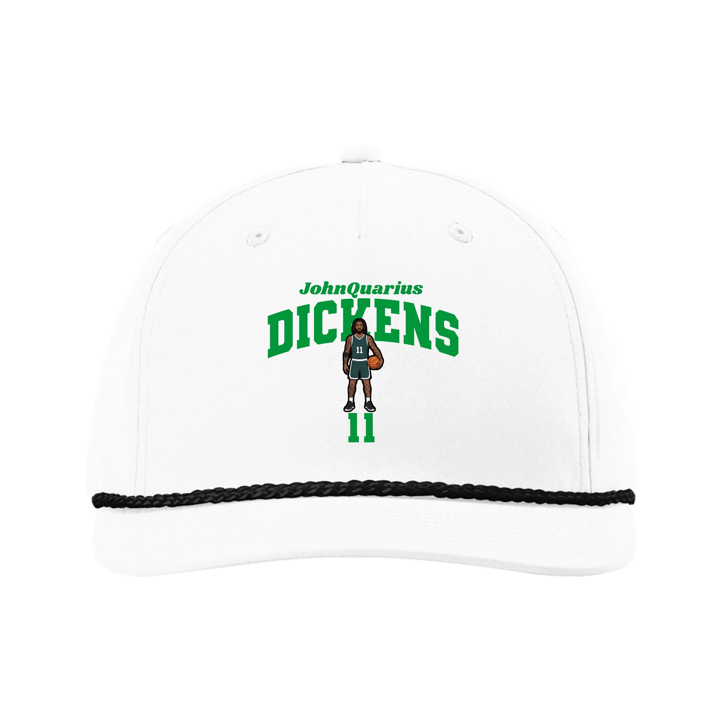 Five-Panel Classic Rope Cap — Signature Arch in White