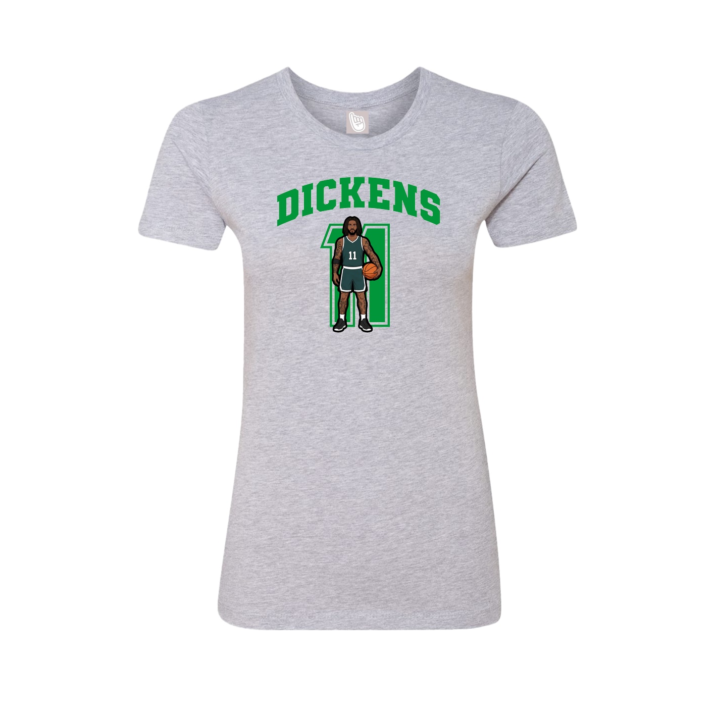 Fitted Women's Tee — Number in Grey