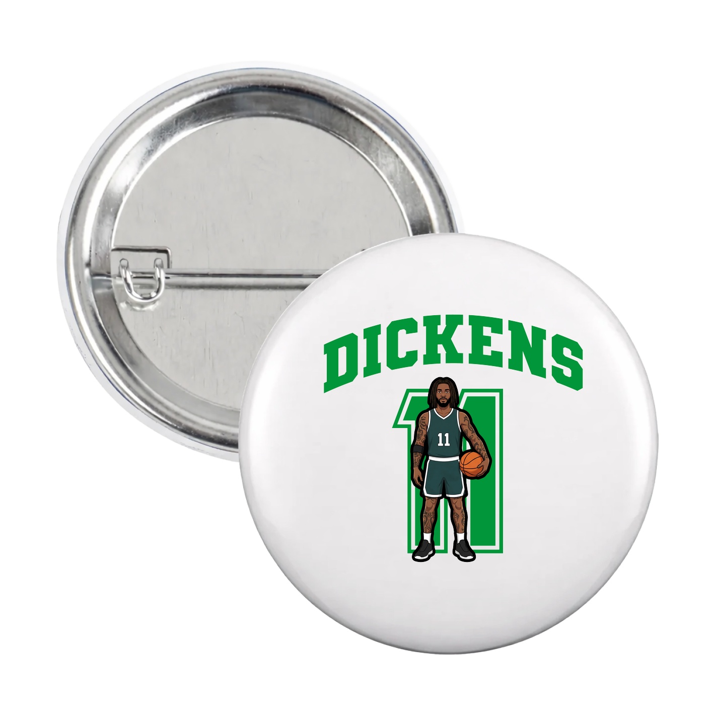 Game Day Button — Number in White