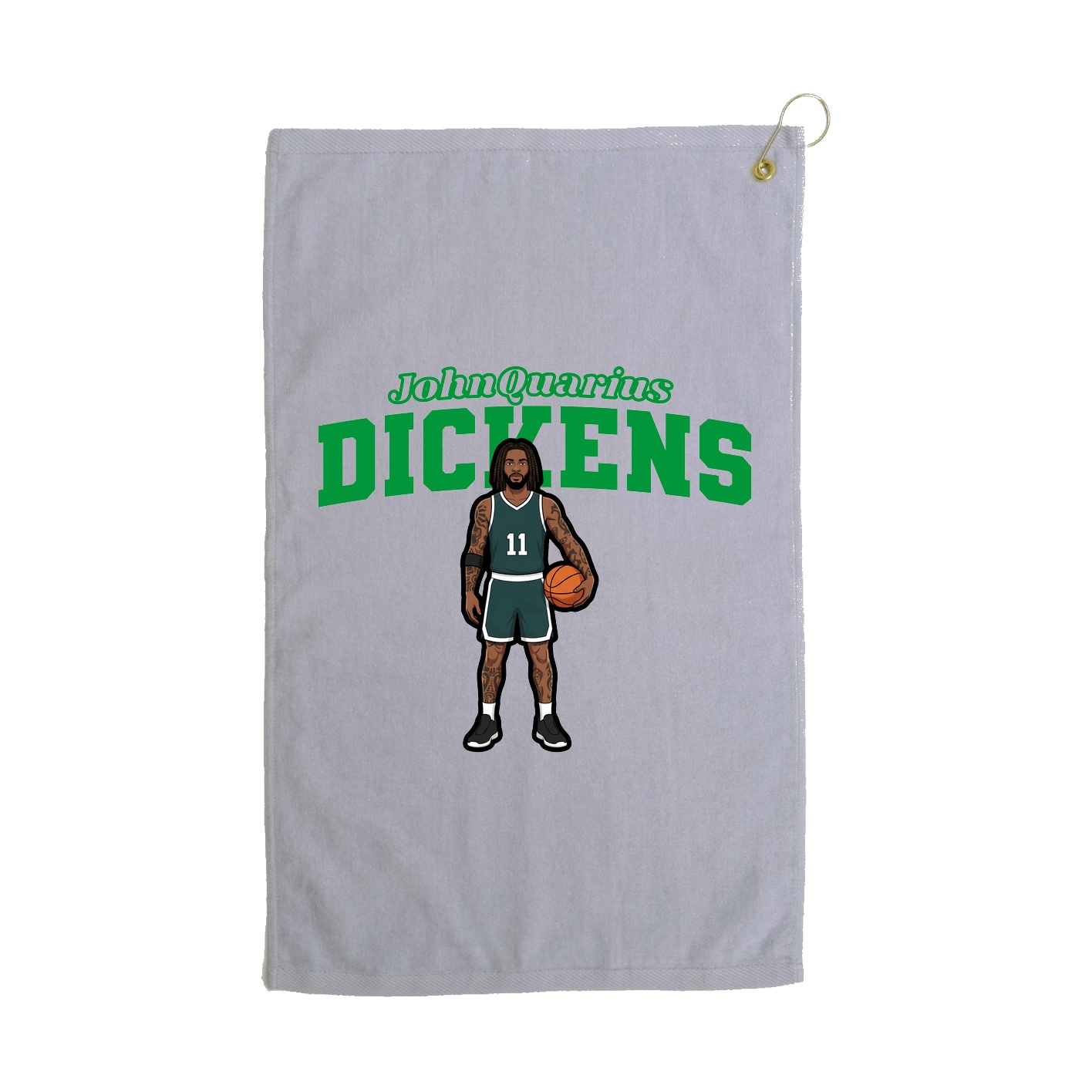 Golf Towel — Name Arch in Grey