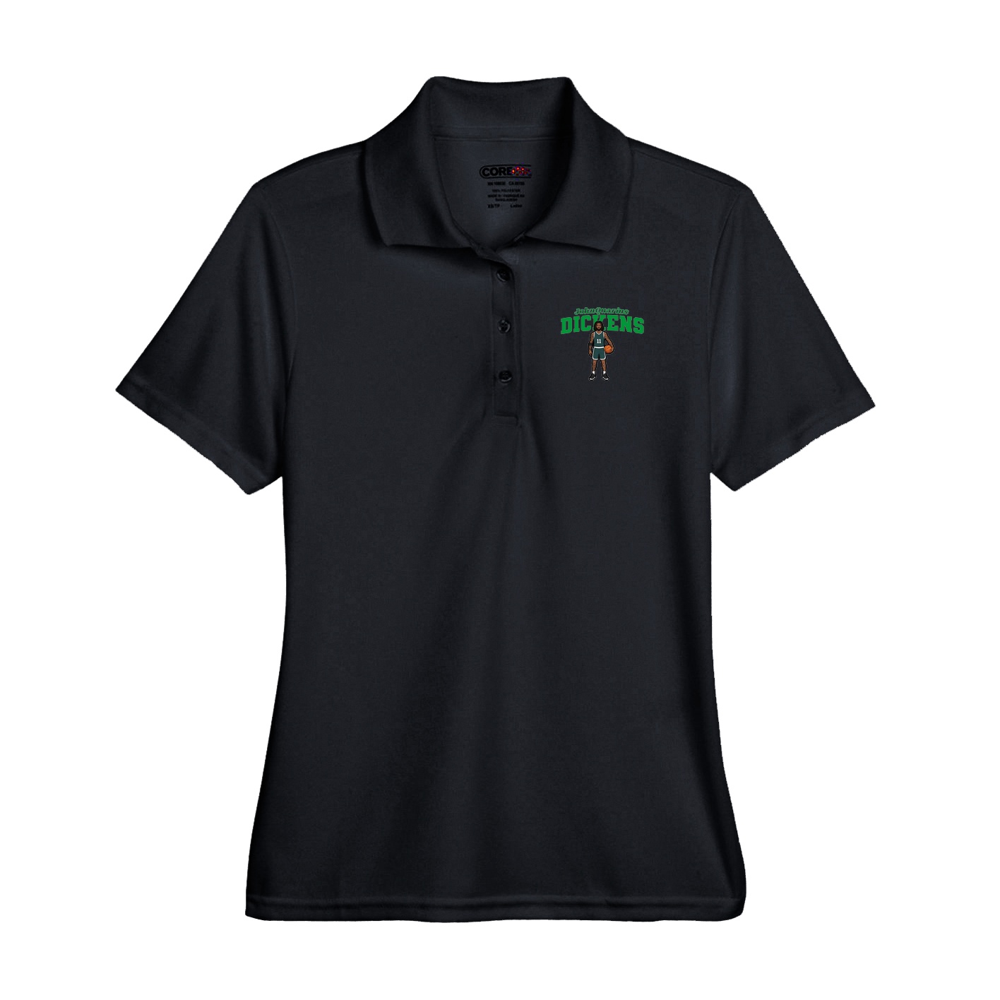 Performance Polo — Name Arch in Black