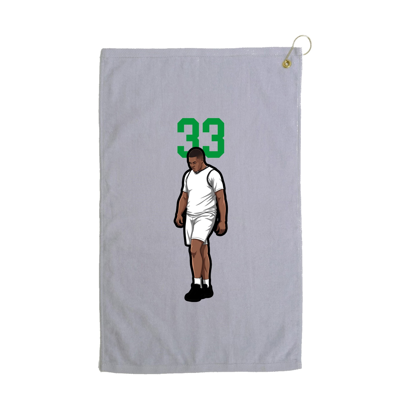 Golf Towel — Number Top in Grey