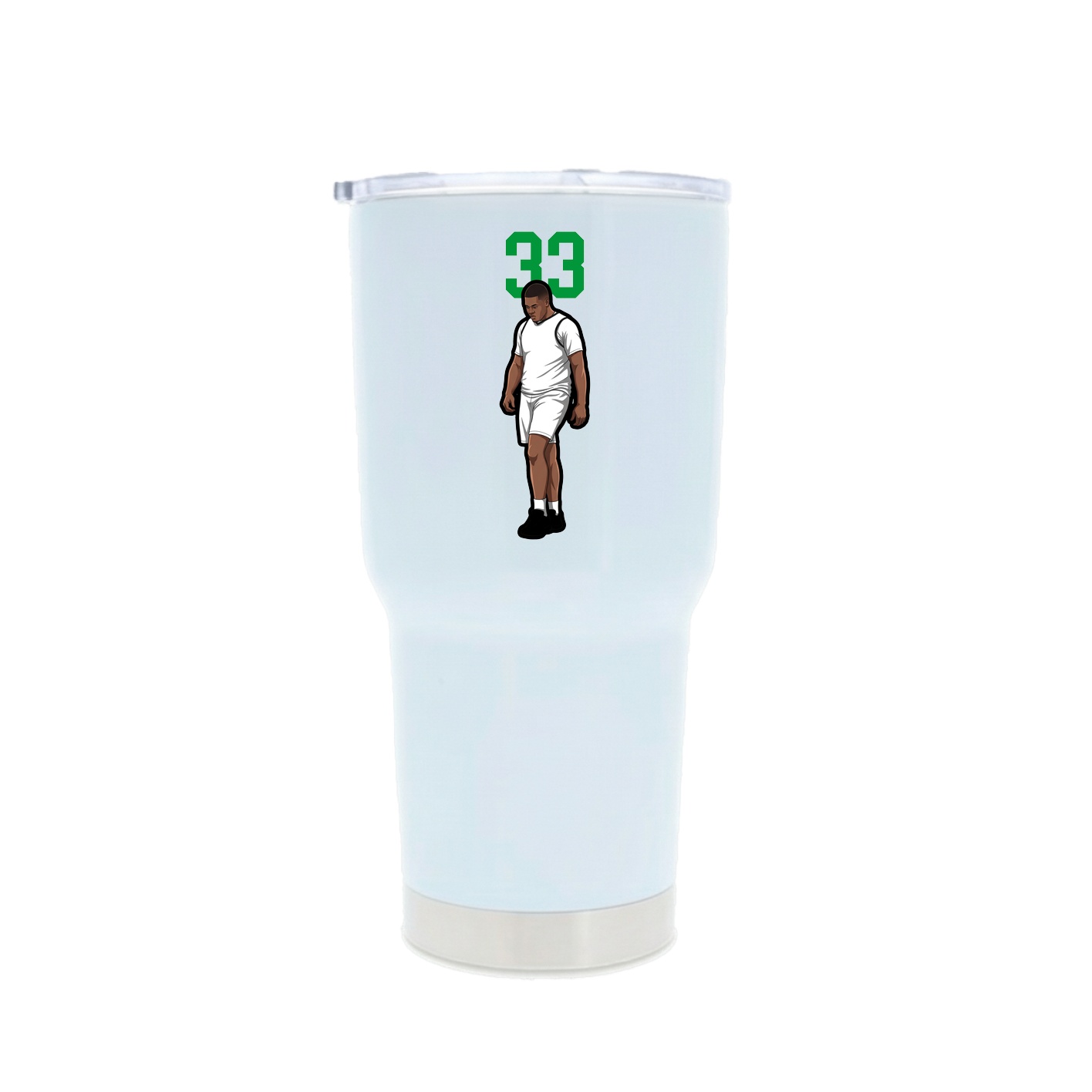 30oz Stainless Steel Tumbler — Number Top in White