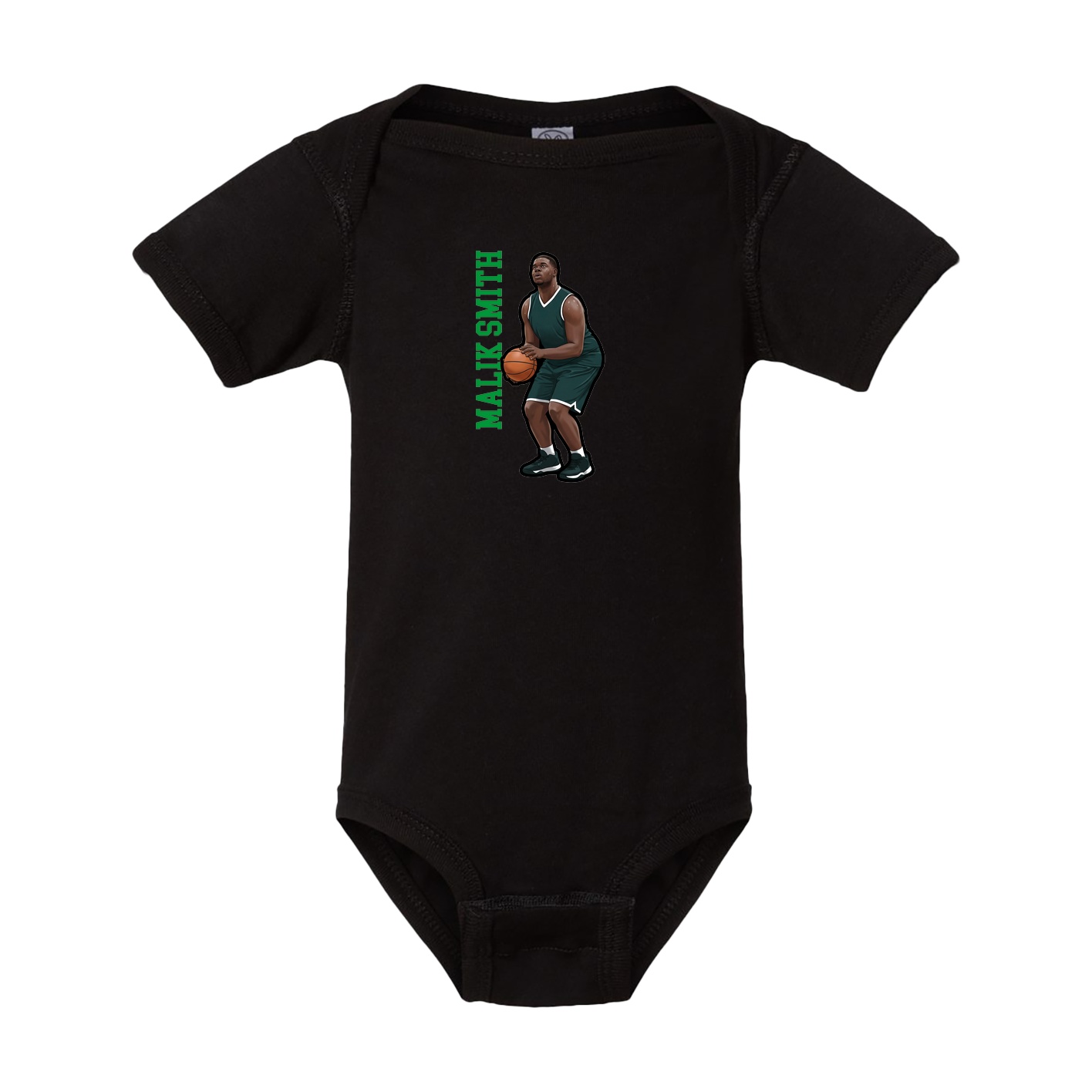 Baby Onesie — Name Vertical in Black