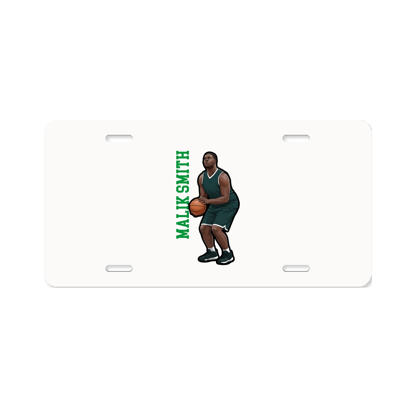 License Plate — Name Vertical in Classic