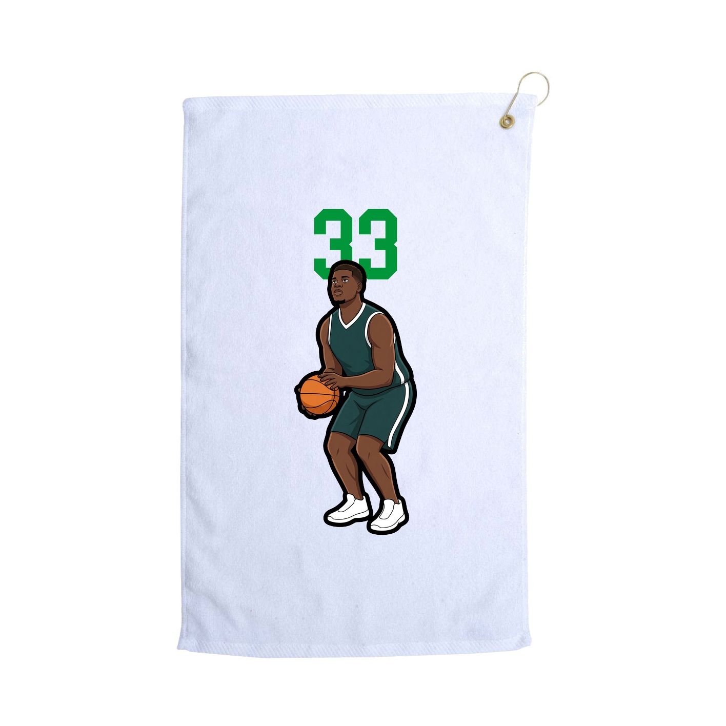 Golf Towel — Number Top in White