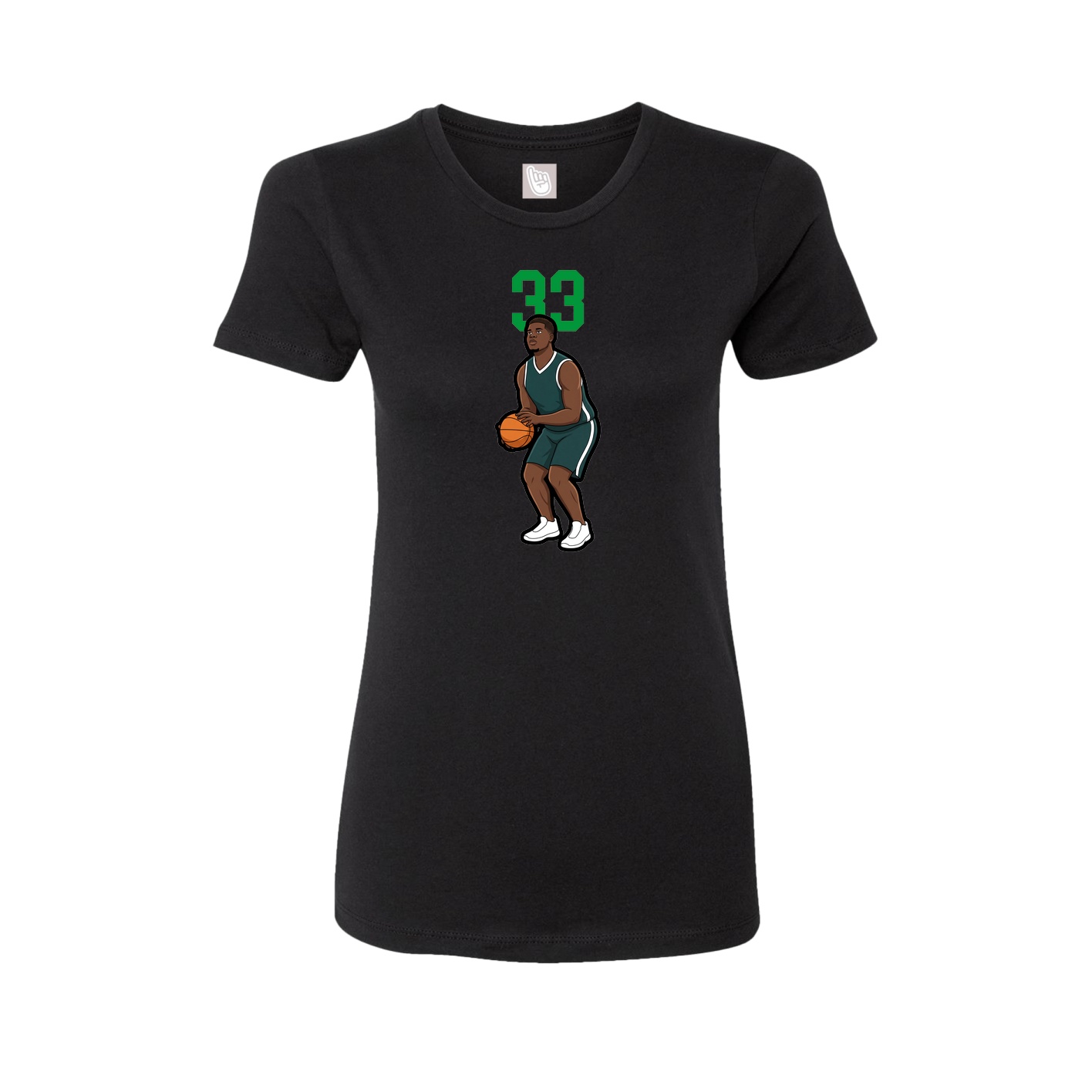 Fitted Women's Tee — Number Top in Black