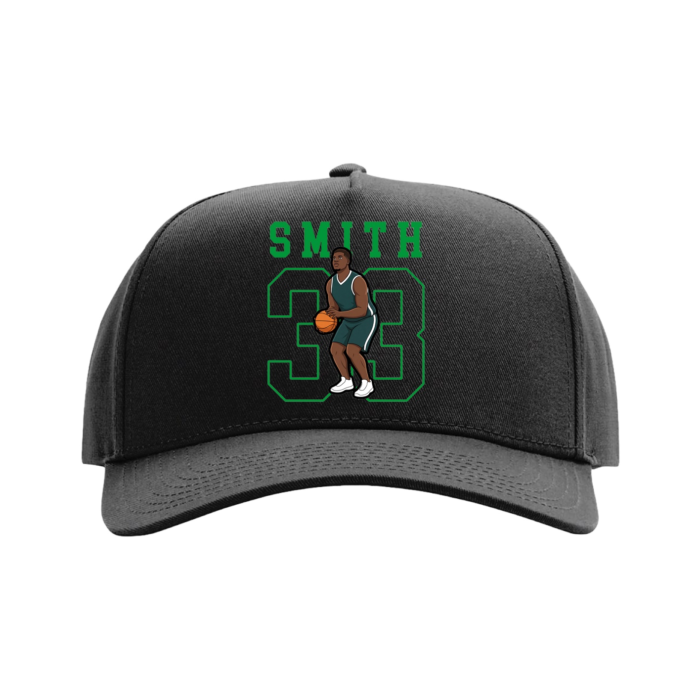 Full Fabric Five-Panel Champ Cap — Shirsey in Black