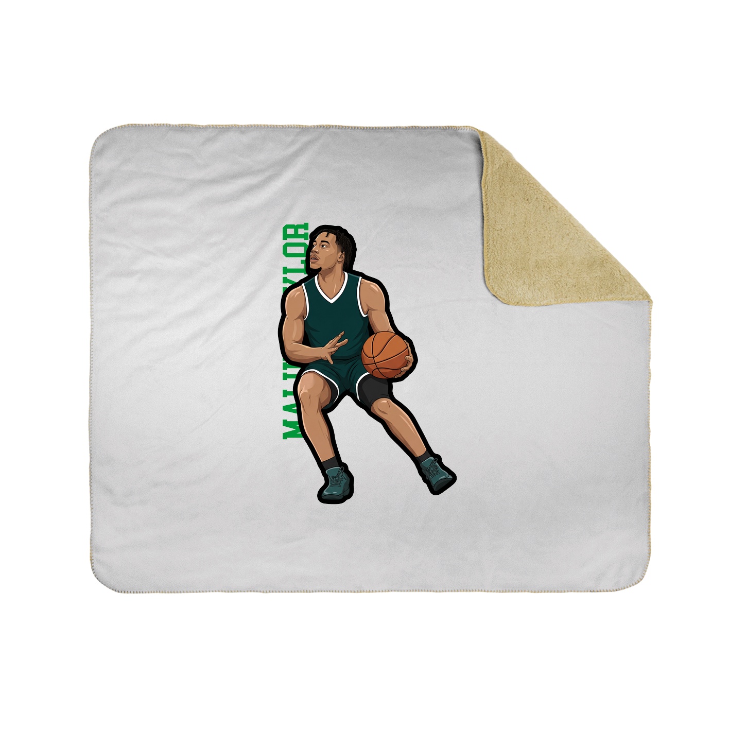 Throw Blanket — Name Vertical in White