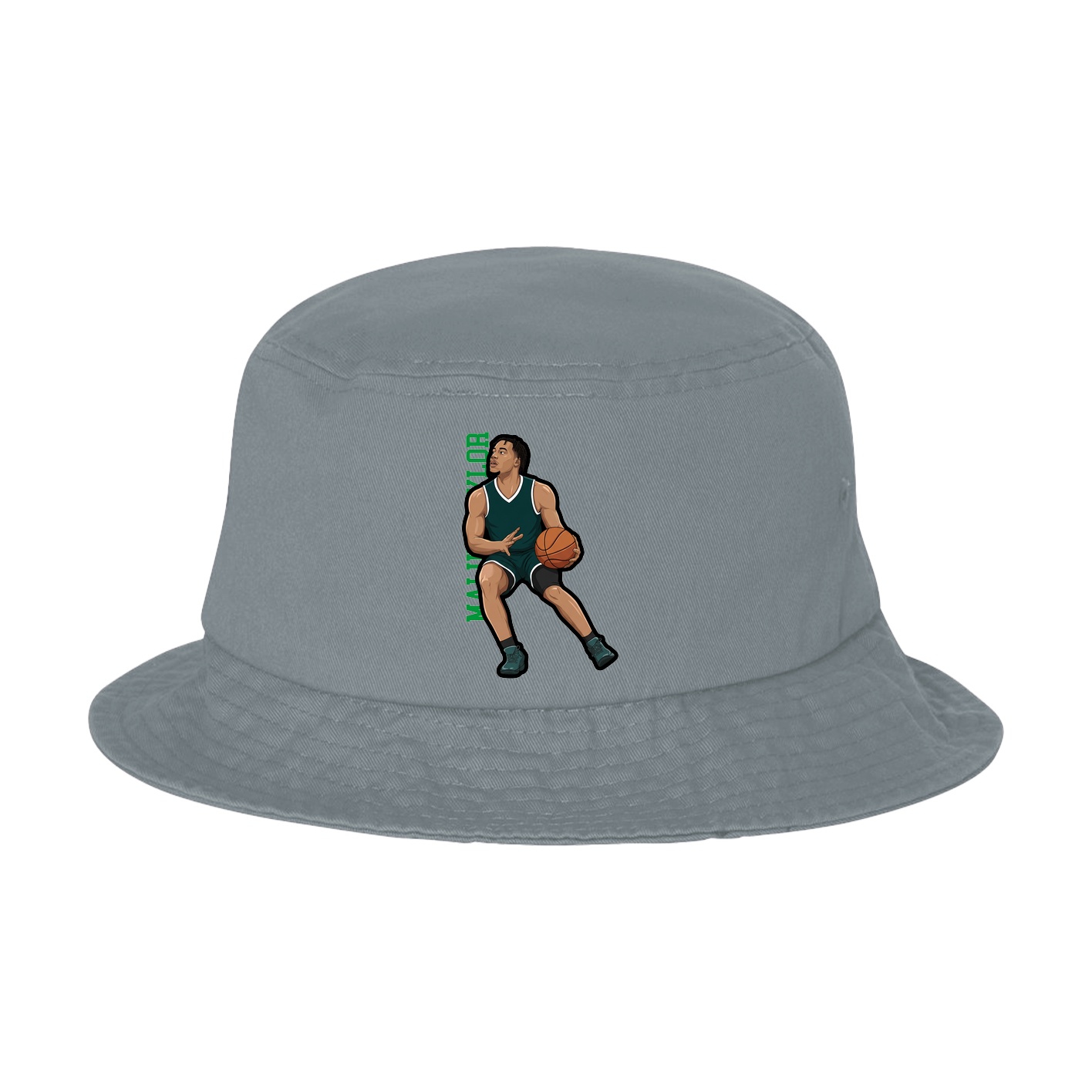 Bucket Cap — Name Vertical in Grey