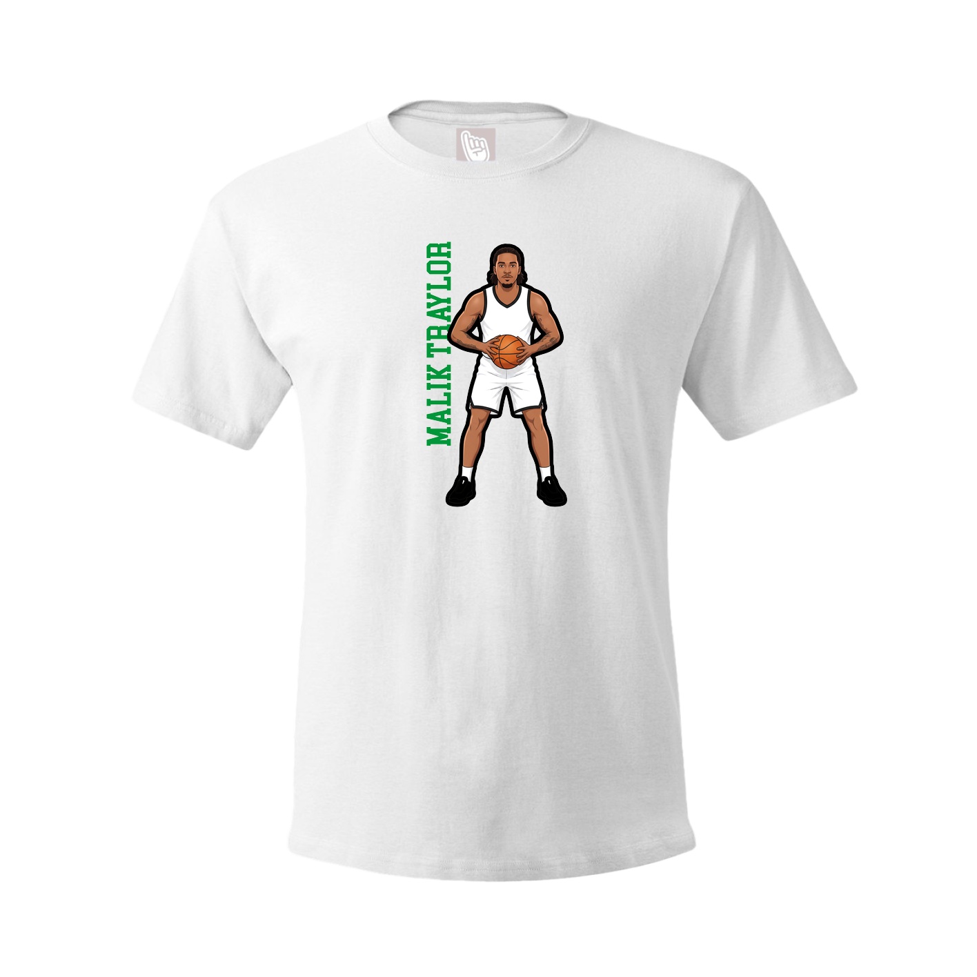 Tee — Name Vertical in White