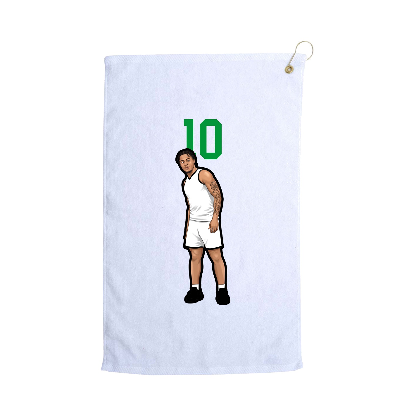 Golf Towel — Number Top in White