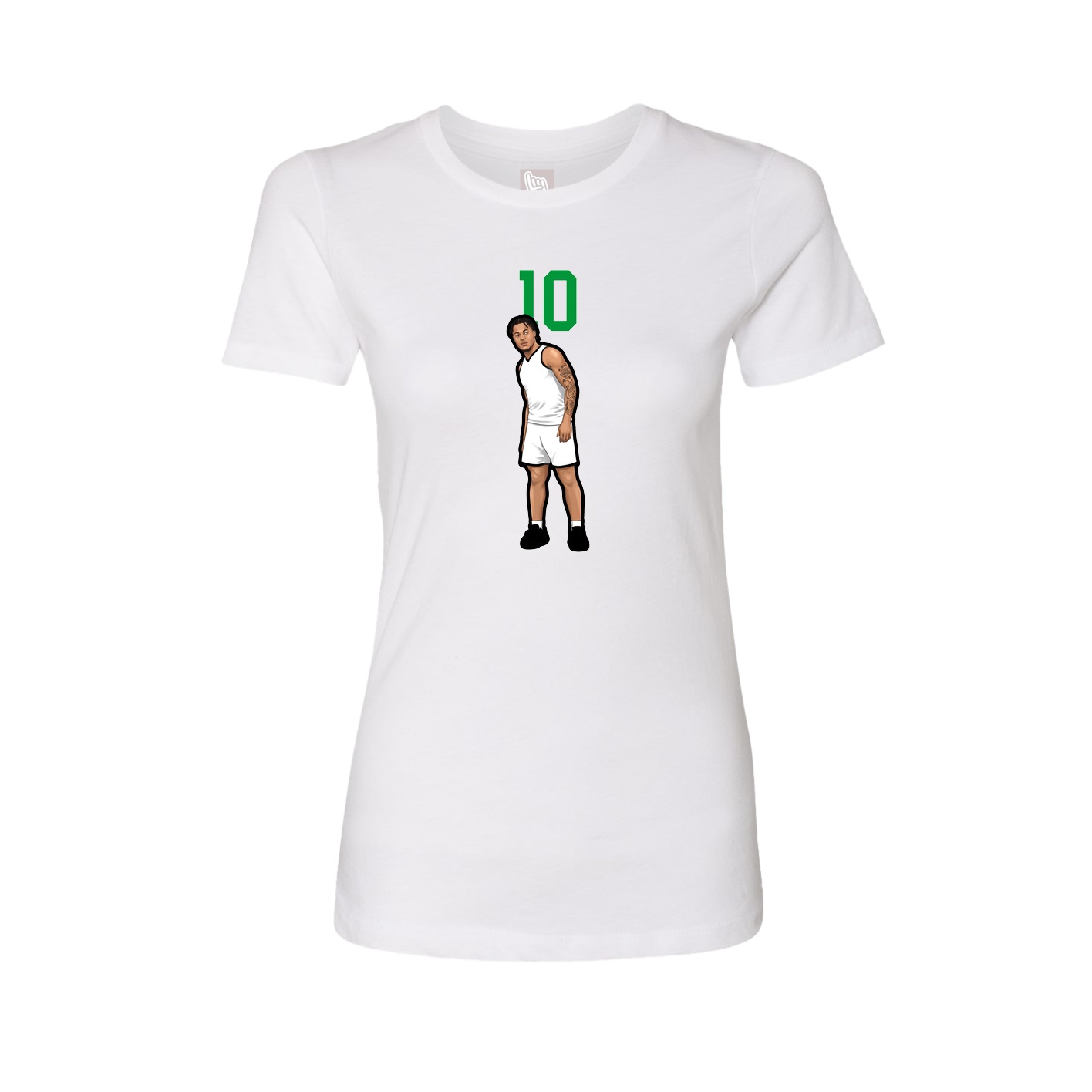Fitted Women's Tee — Number Top in White