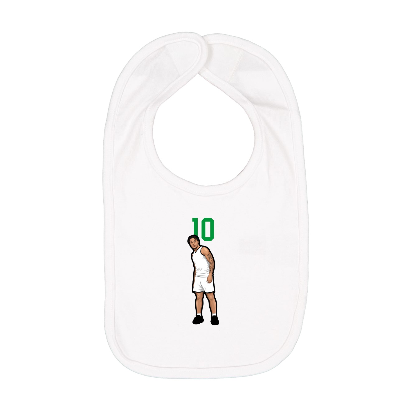 Infant Bib — Number Top in White