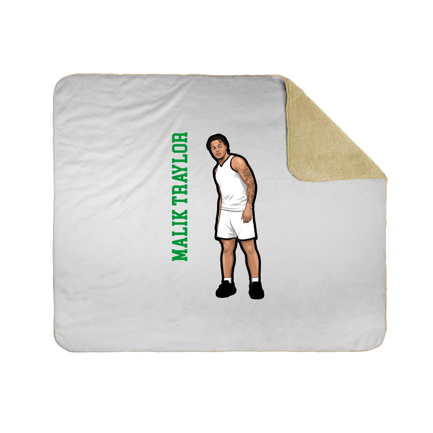 Throw Blanket — Name Vertical in White