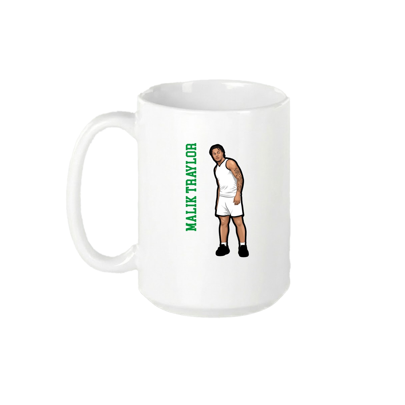 15oz Coffee Mug — Name Vertical in White