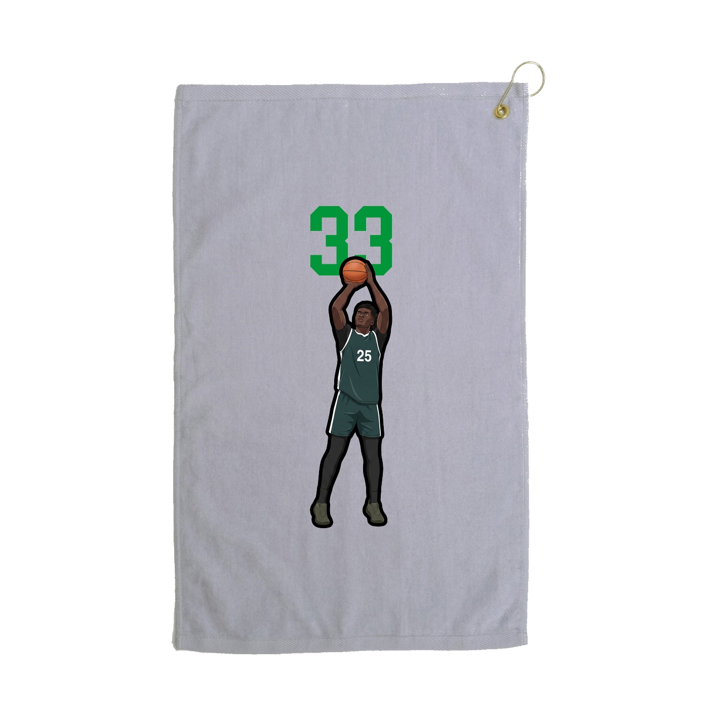 Golf Towel — Number Top in Grey