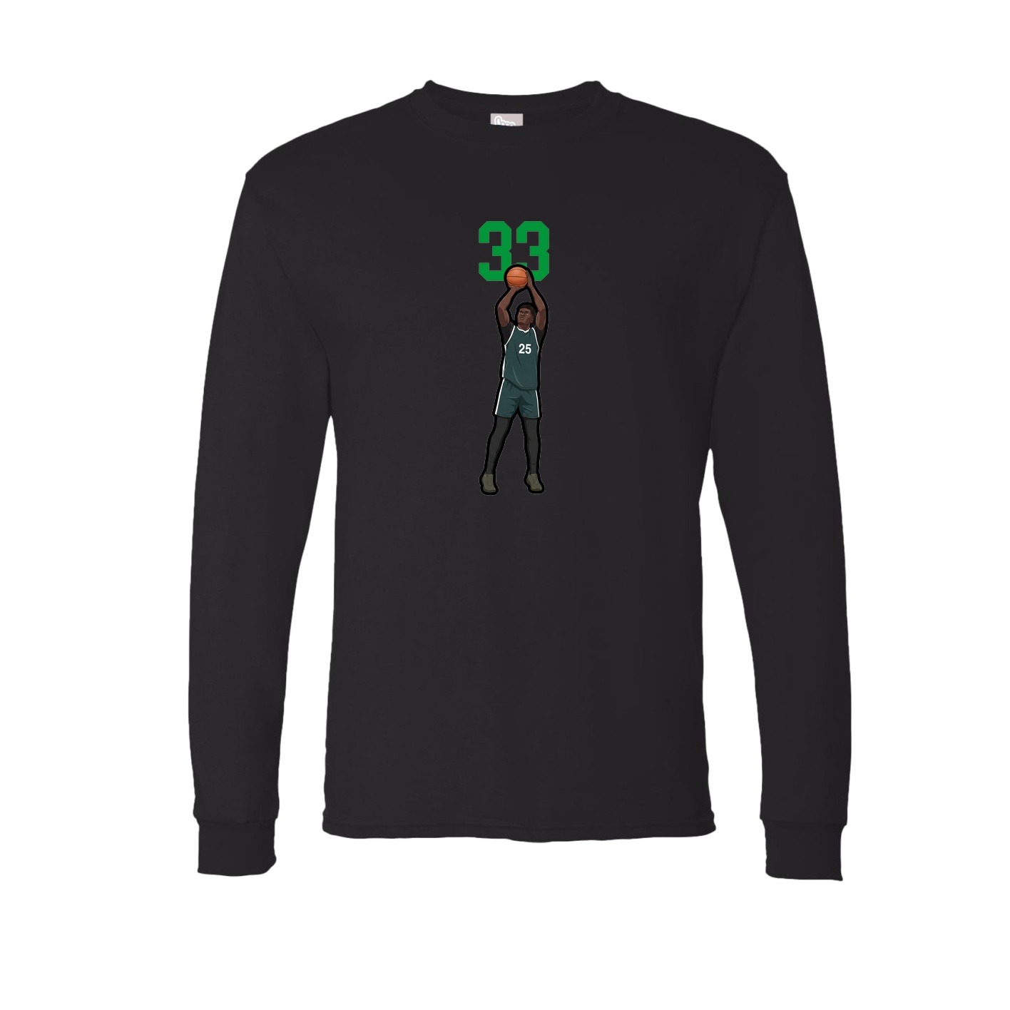 Long Sleeve Tee — Number Top in Black
