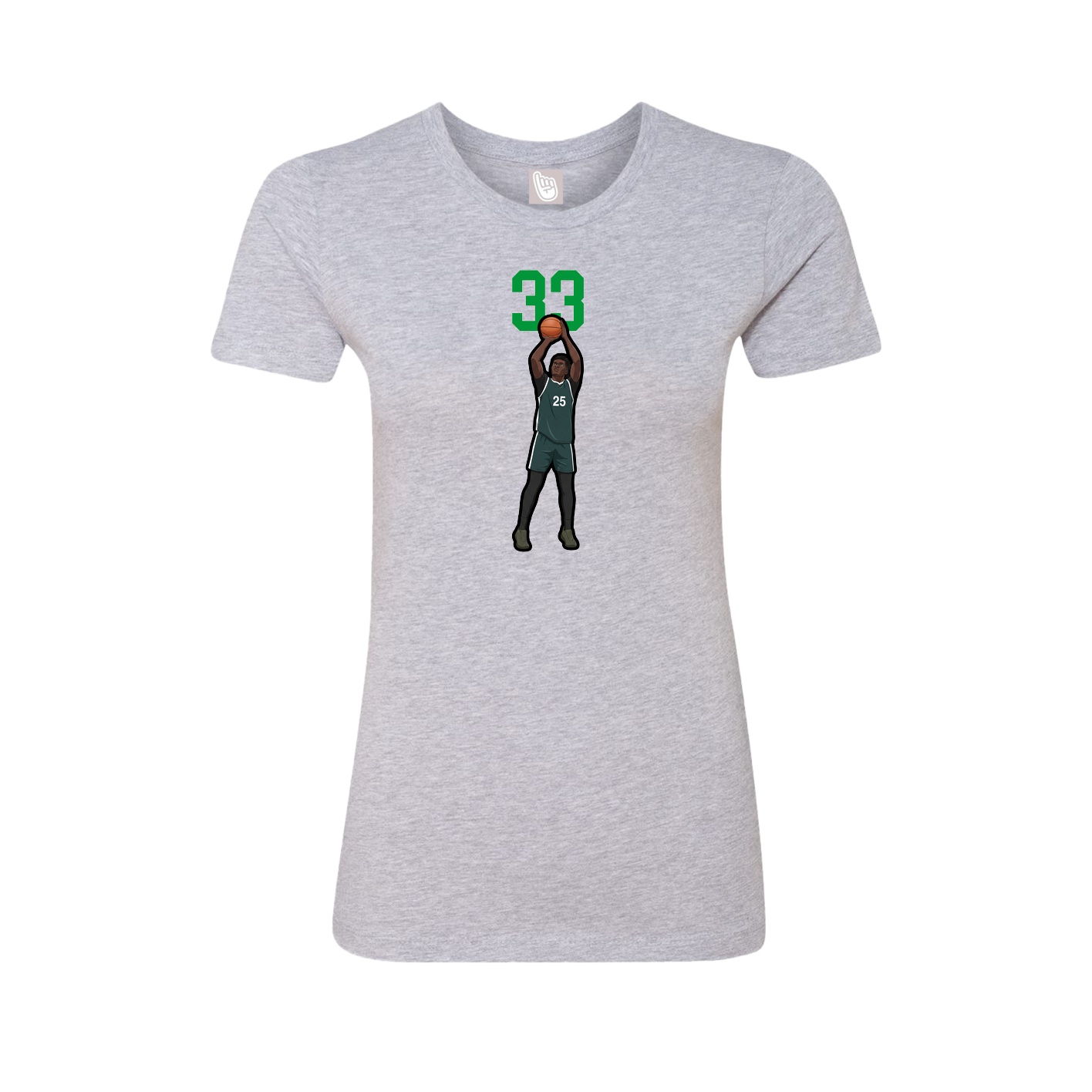 Fitted Women's Tee — Number Top in Grey