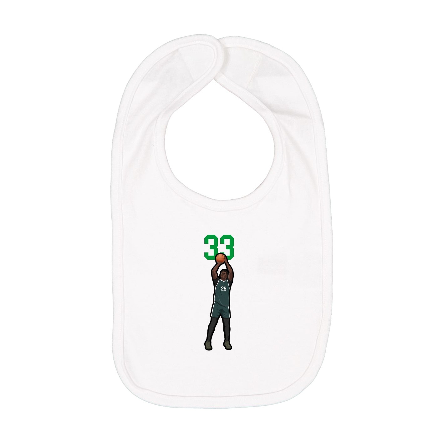 Infant Bib — Number Top in White
