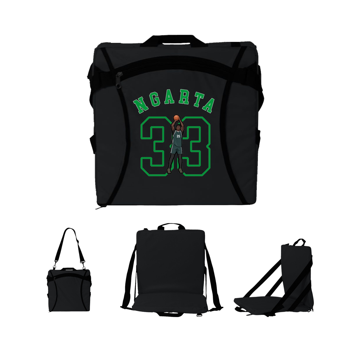 Folding Stadium Seat — Shirsey Arch in Black