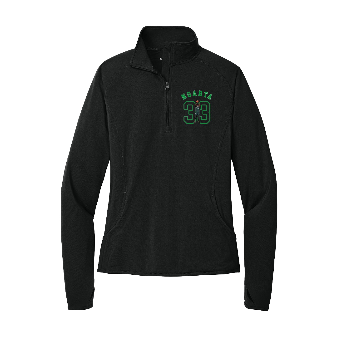 Women's Q-Zip Pullover — Shirsey Arch in Black