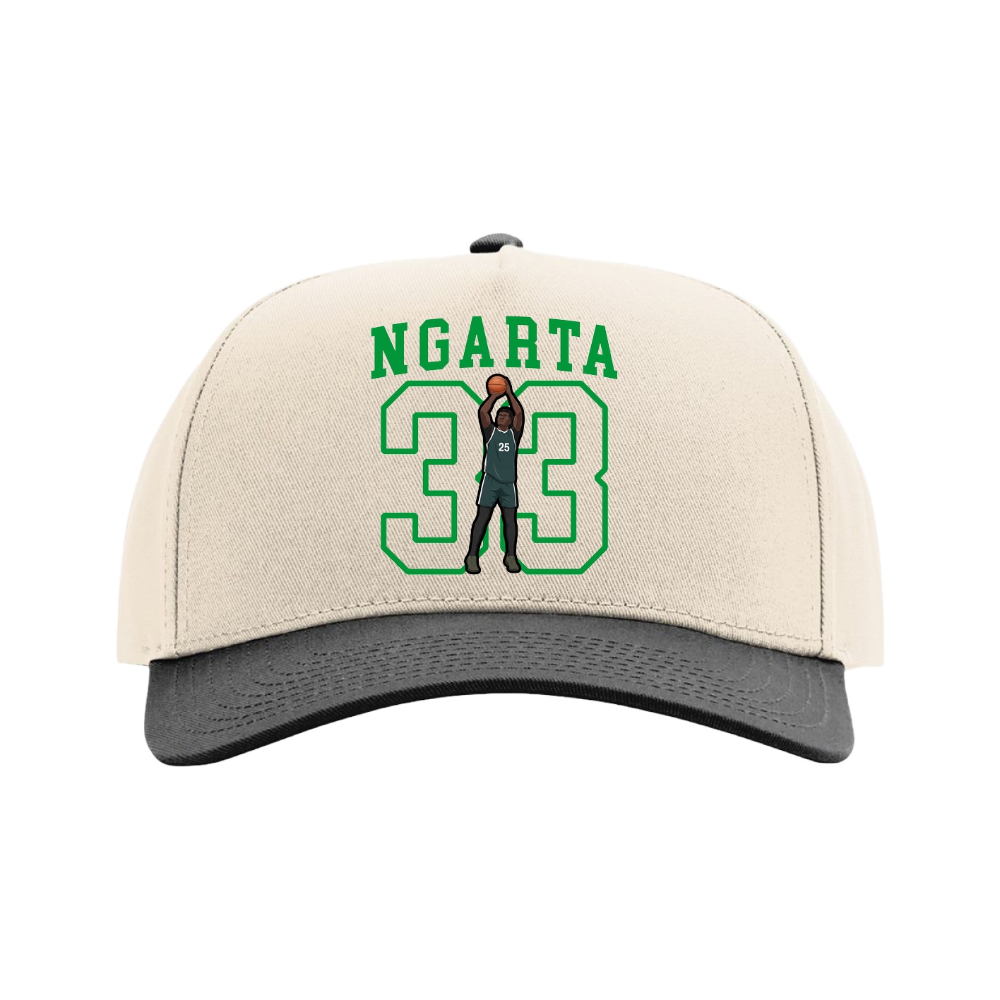 Full Fabric Five-Panel Champ Cap — Shirsey in Cream/Black