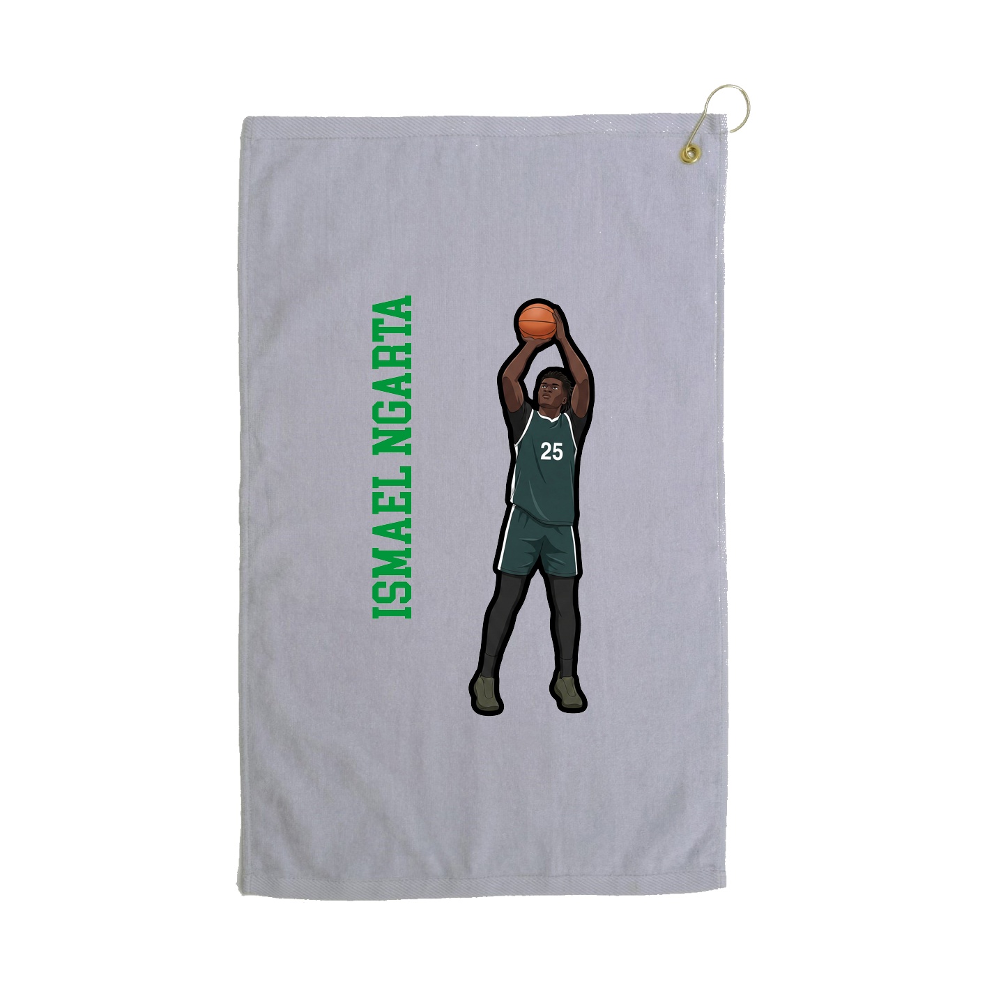 Golf Towel — Name Vertical in Grey