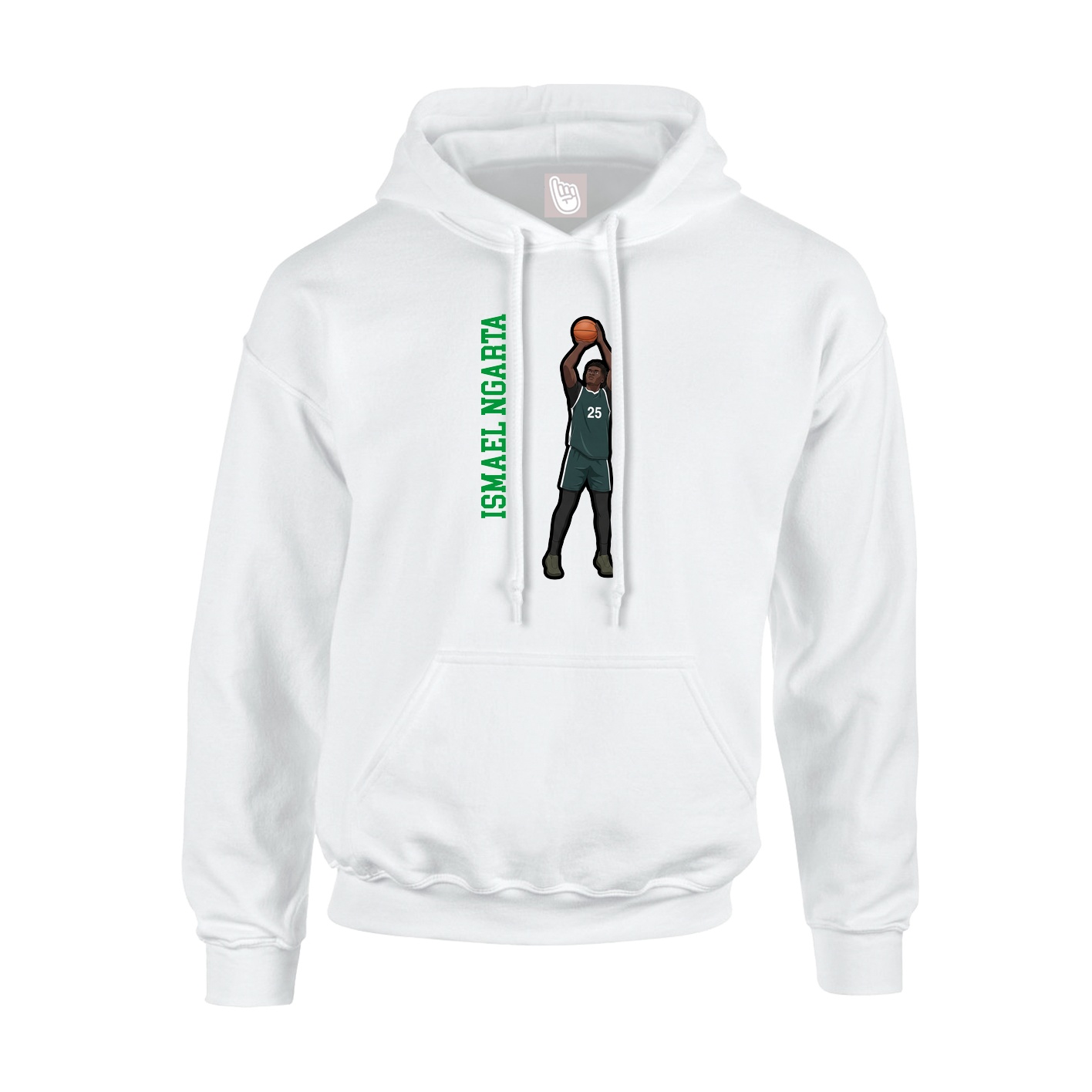 Hoodie — Name Vertical in White