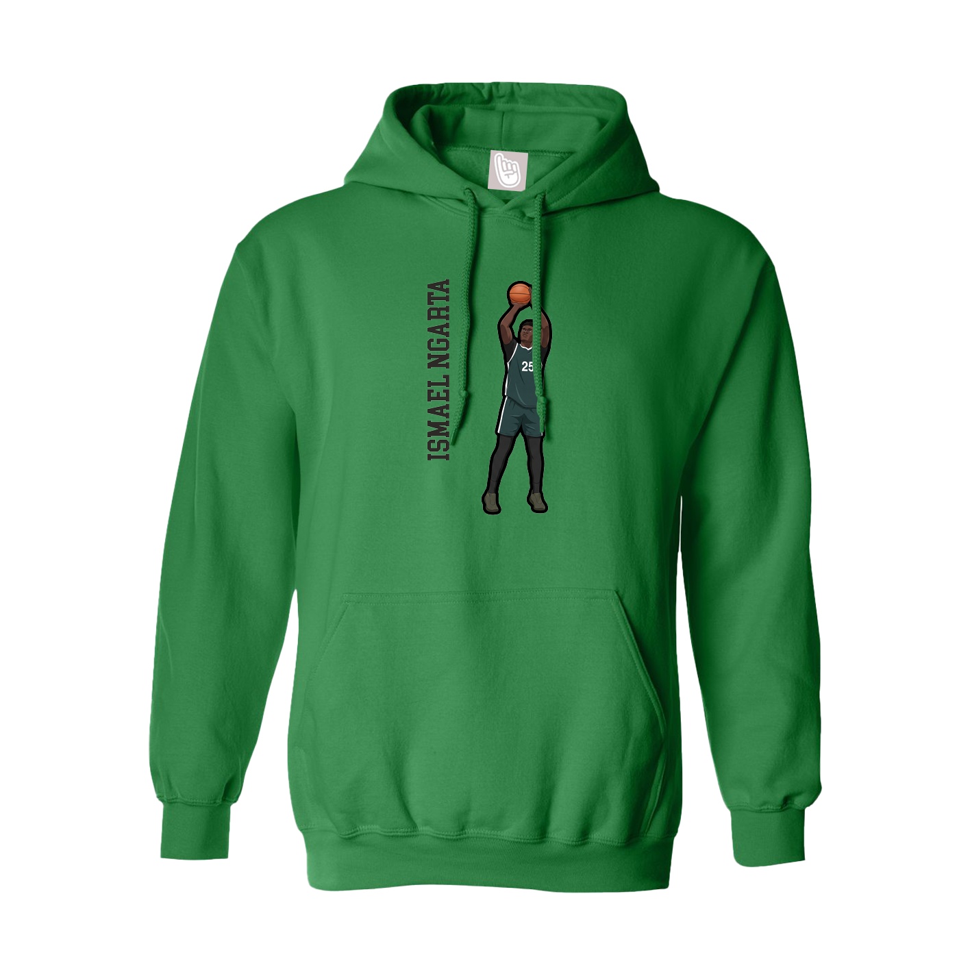 Youth Hoodie — Name Vertical in Green