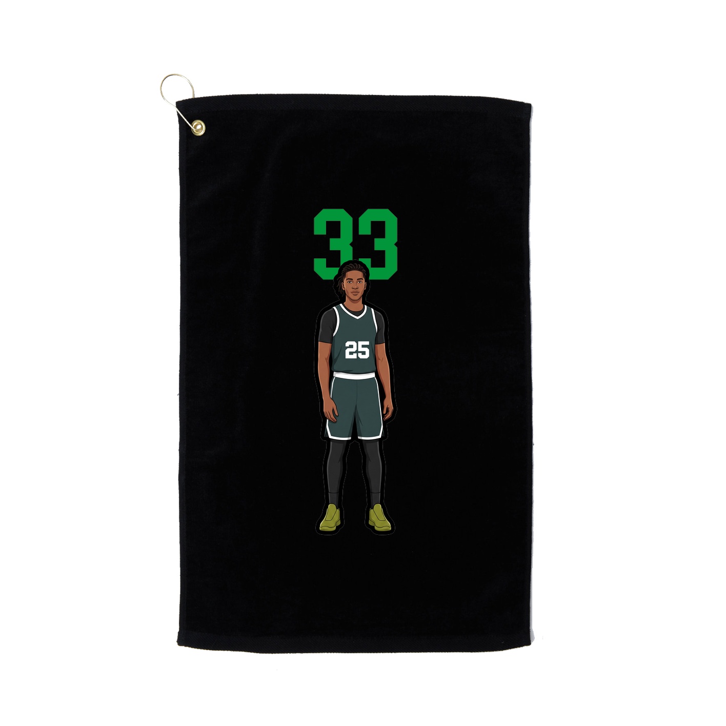 Golf Towel — Number Top in Black