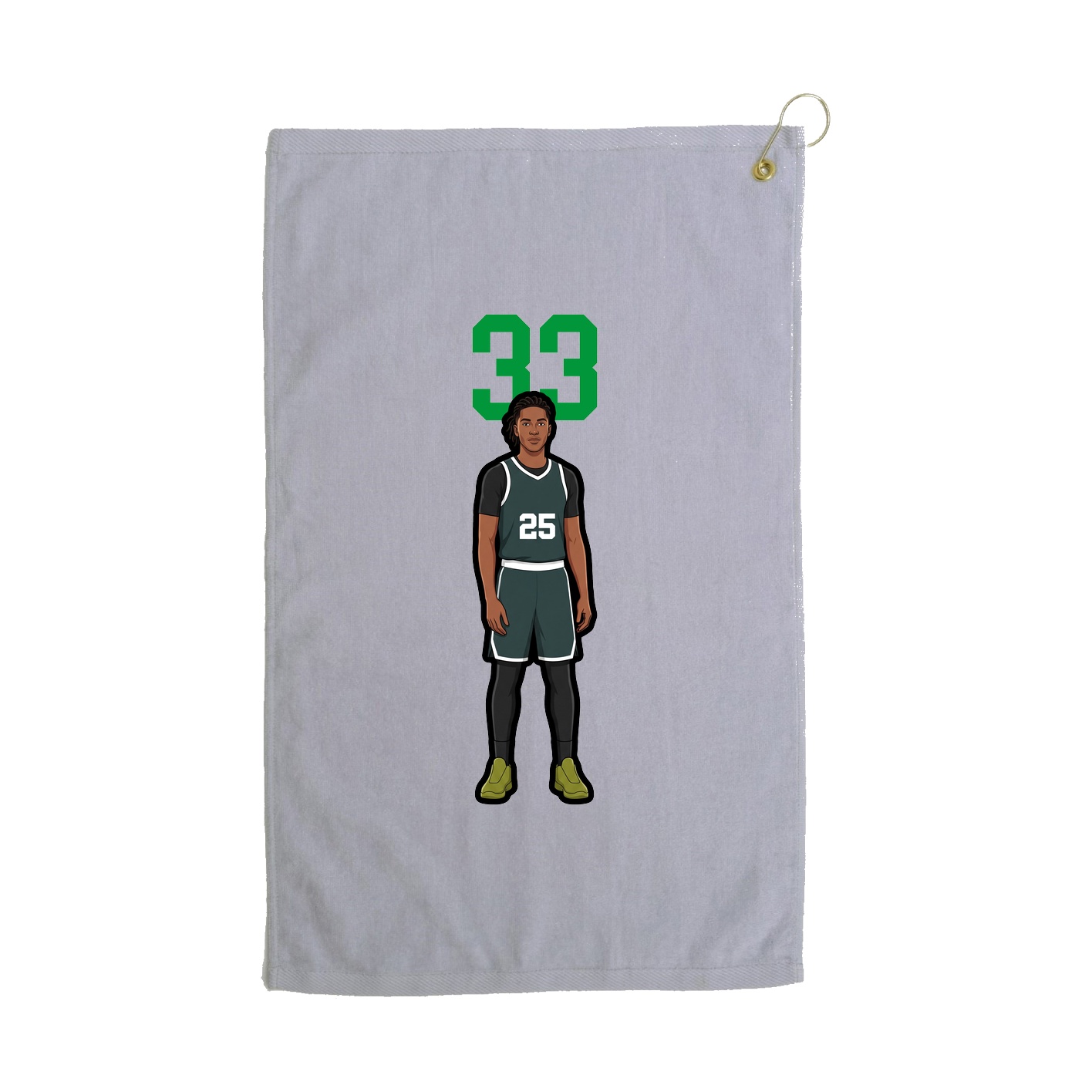 Golf Towel — Number Top in Grey