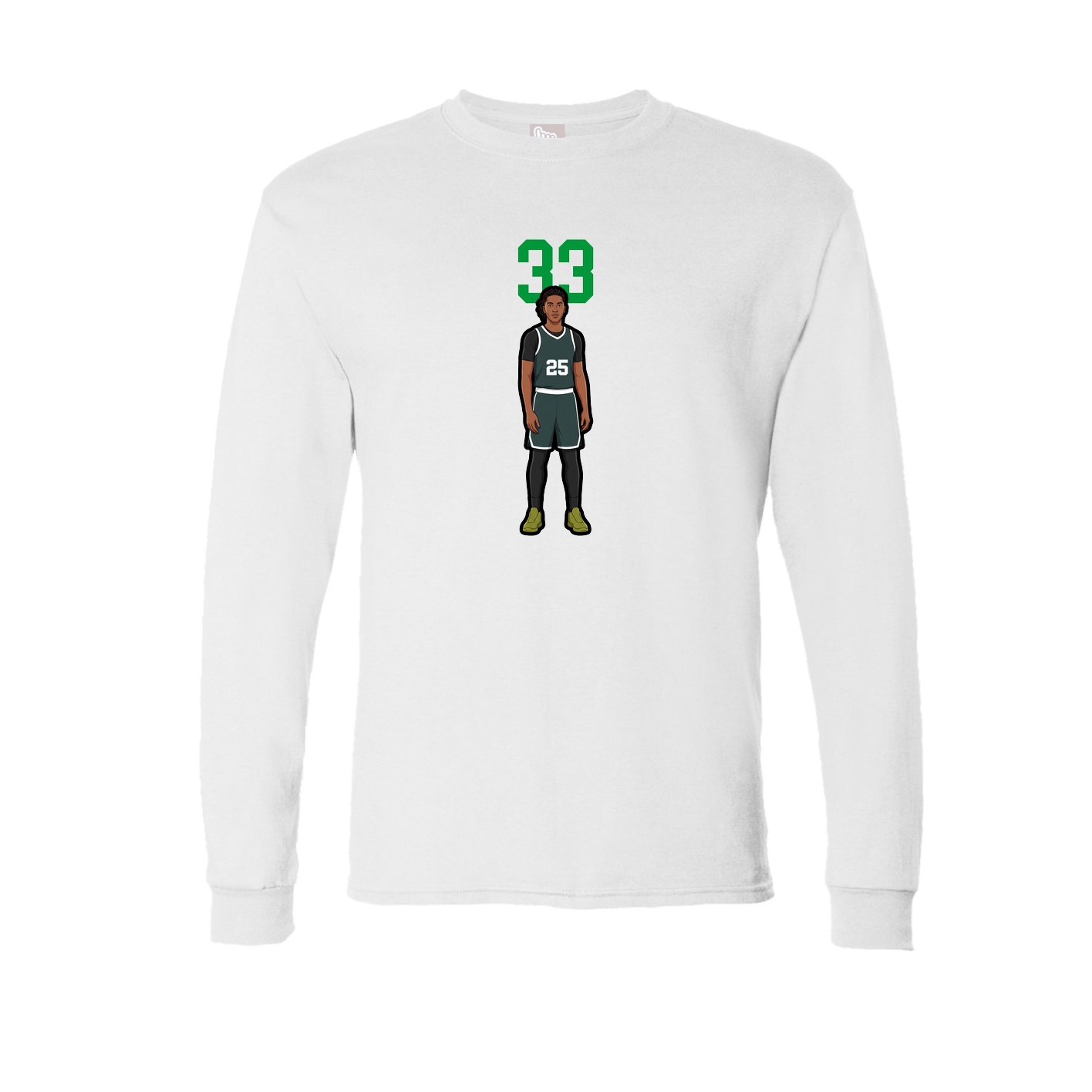 Long Sleeve Tee — Number Top in White
