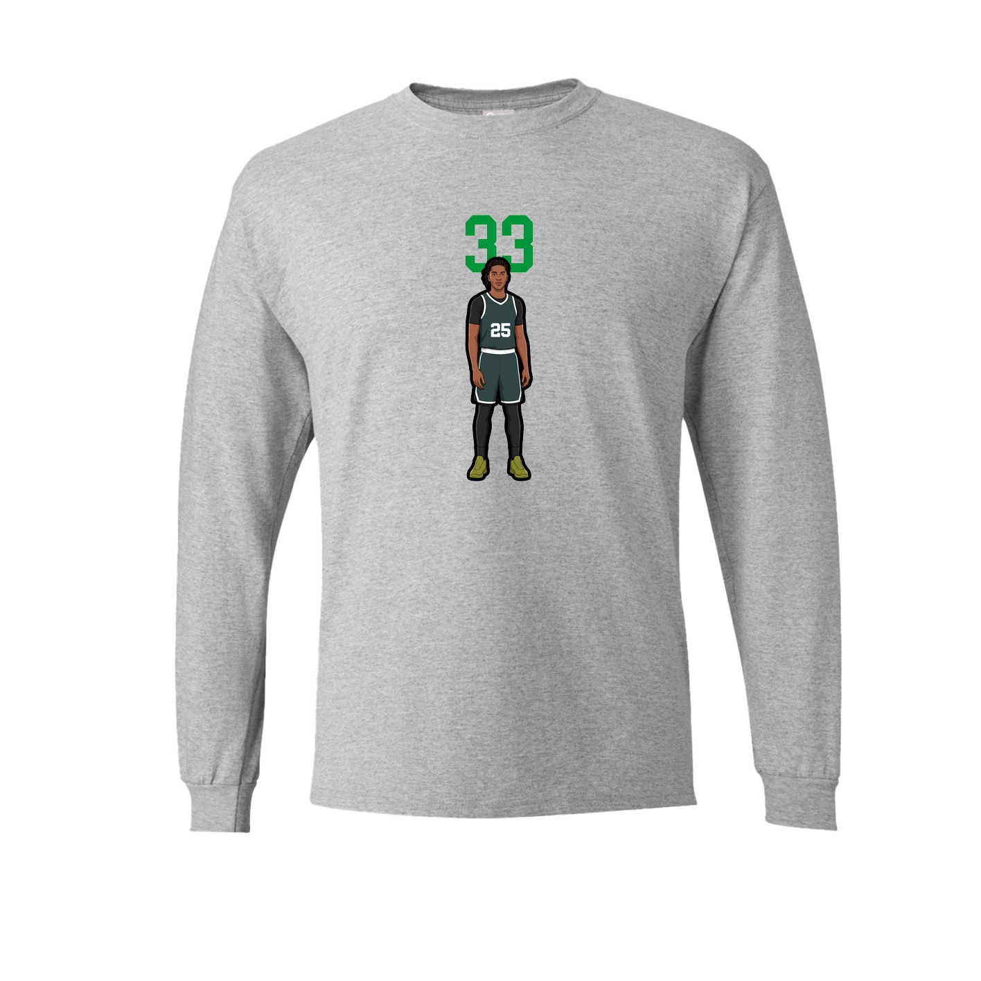 Long Sleeve Tee — Number Top in Grey