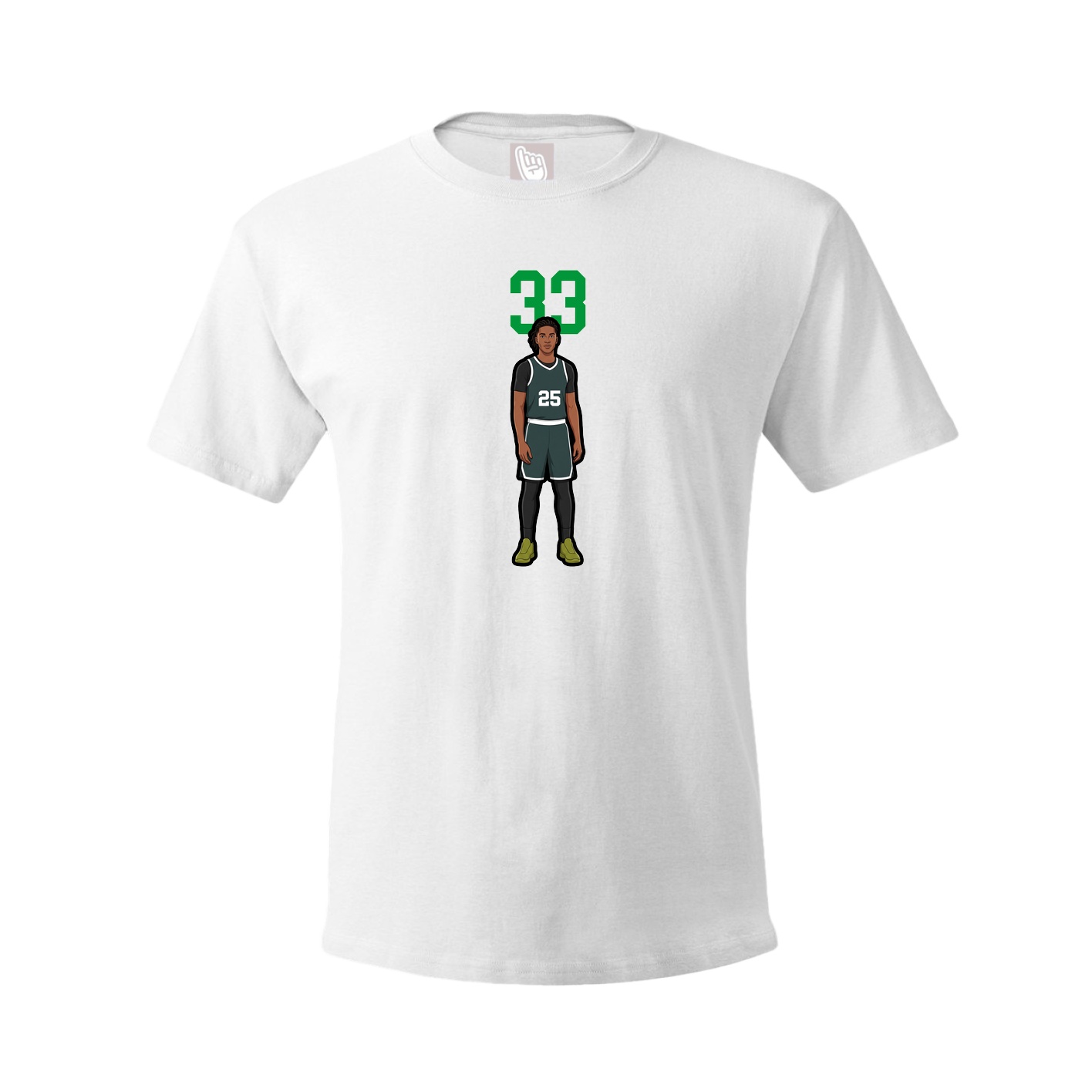 Youth Tee — Number Top in White