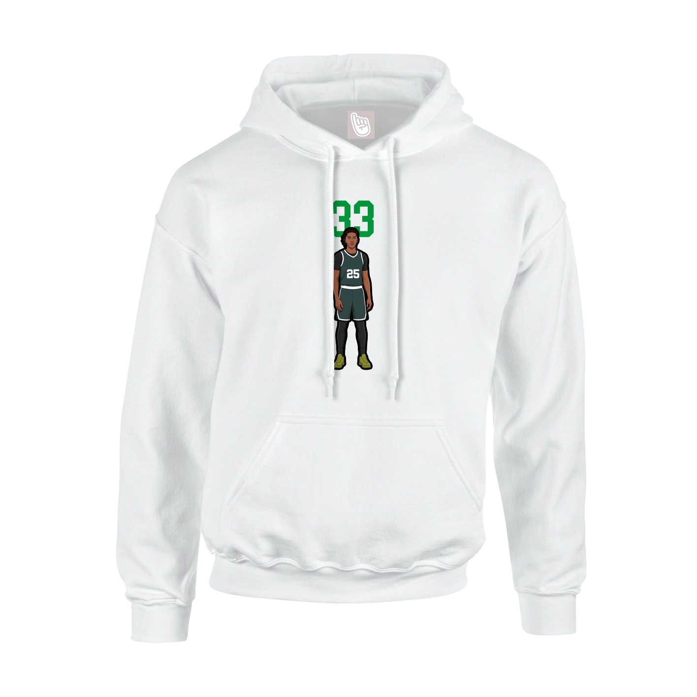 Youth Hoodie — Number Top in White