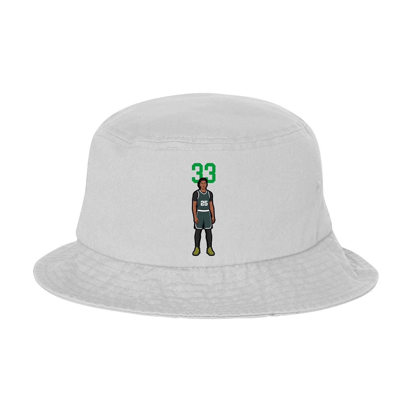 Bucket Cap — Number Top in White