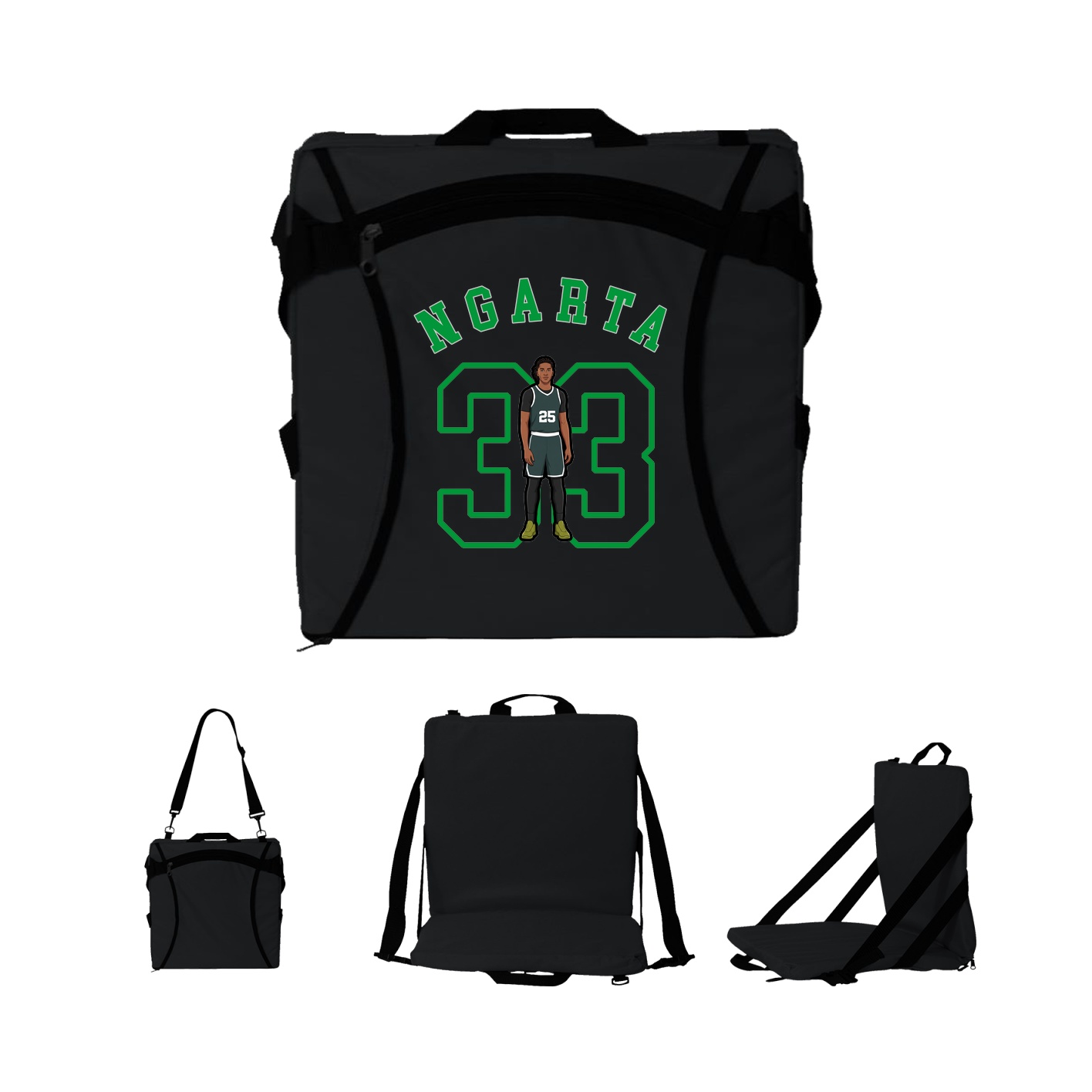 Folding Stadium Seat — Shirsey Arch in Black